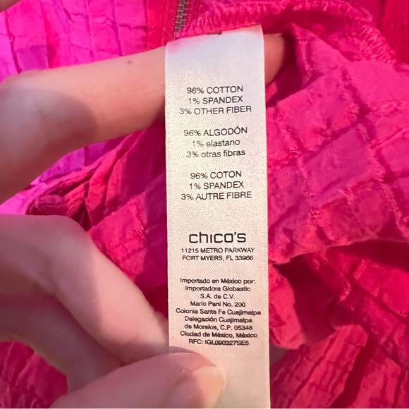 VINTAGE | Chicos hot pink lightweight textured blazer jacket - Picture 6 of 10